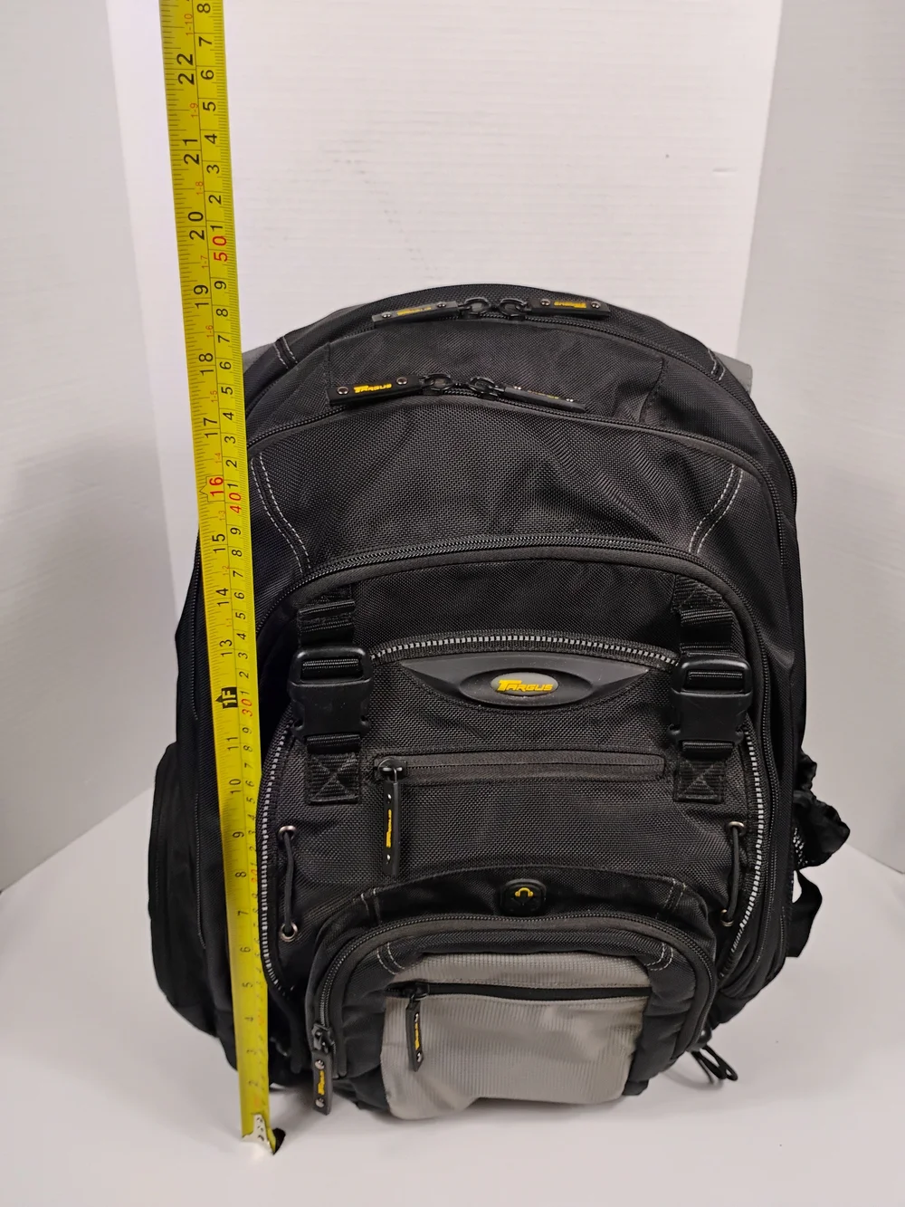 Black and Gray Men's Tech Backpack - Unbranded